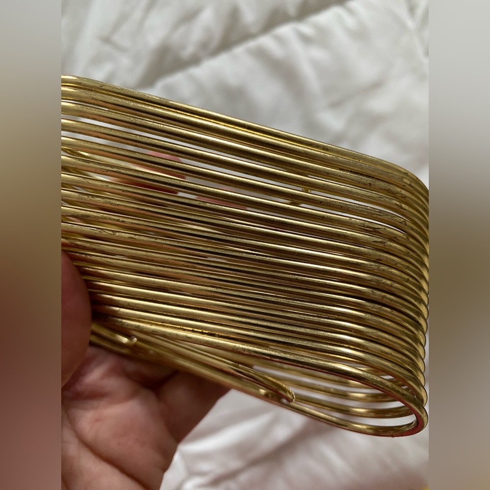 ANTHROPOLOGIE Gold Paper Clip Note Holder ClipNote Desk Organizer - Picture 4 of 6